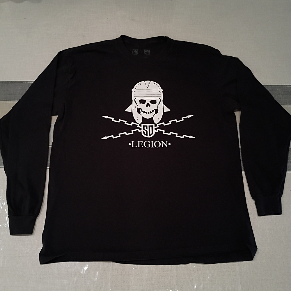 San Diego Legion Rugby Long Sleeve Black Cotton Shirt - Picture 3 of 5